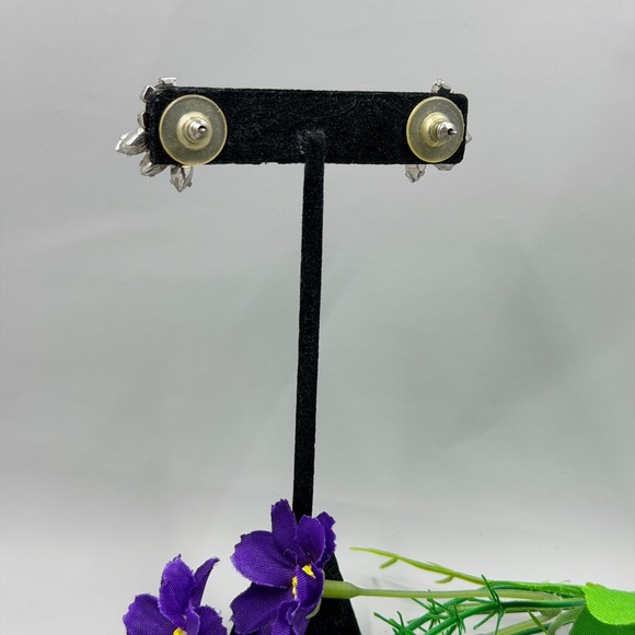 Genuine Navy Crystal Vintage Y2K Stud Earrings - Picture 5 of 8